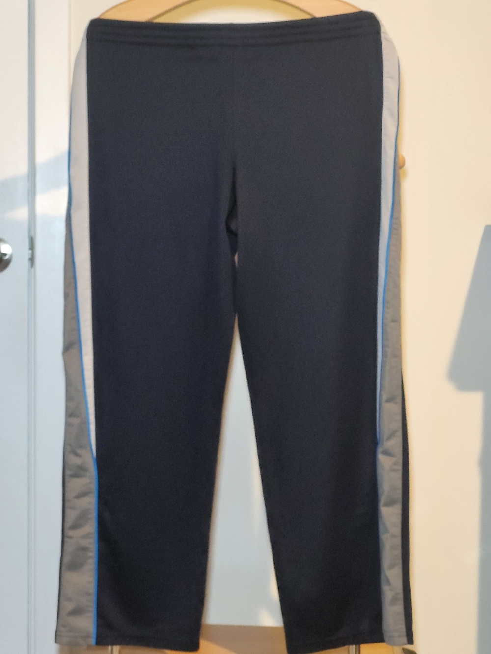 Champion Boy's Black Joggers with Gray Side Panels and Blue Piping